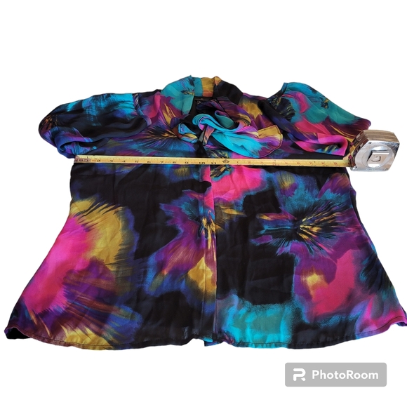 Worthington Multicolor Lightweight Blouse Size PXL with 3/4 Sleeve and B… - Picture 7 of 8
